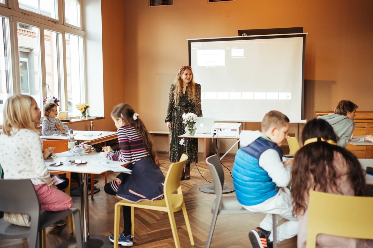 Teacher and students in classroom